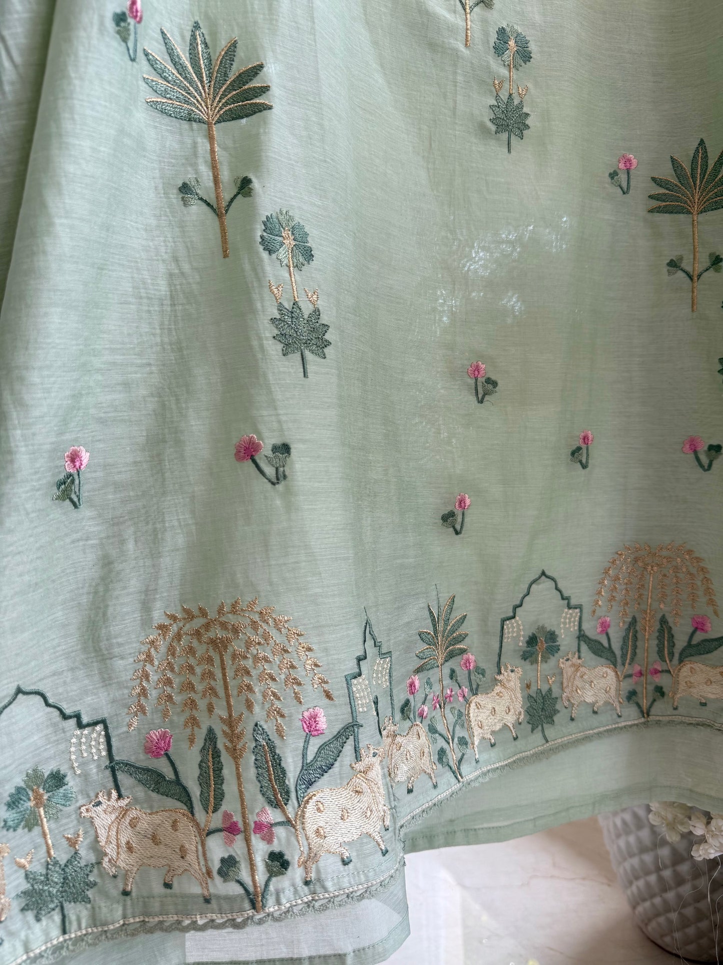 Luxurious Mul chanderi pichwai suit