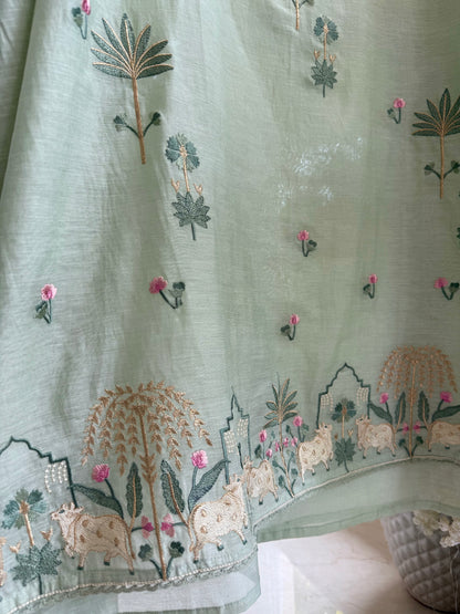 Luxurious Mul chanderi pichwai suit