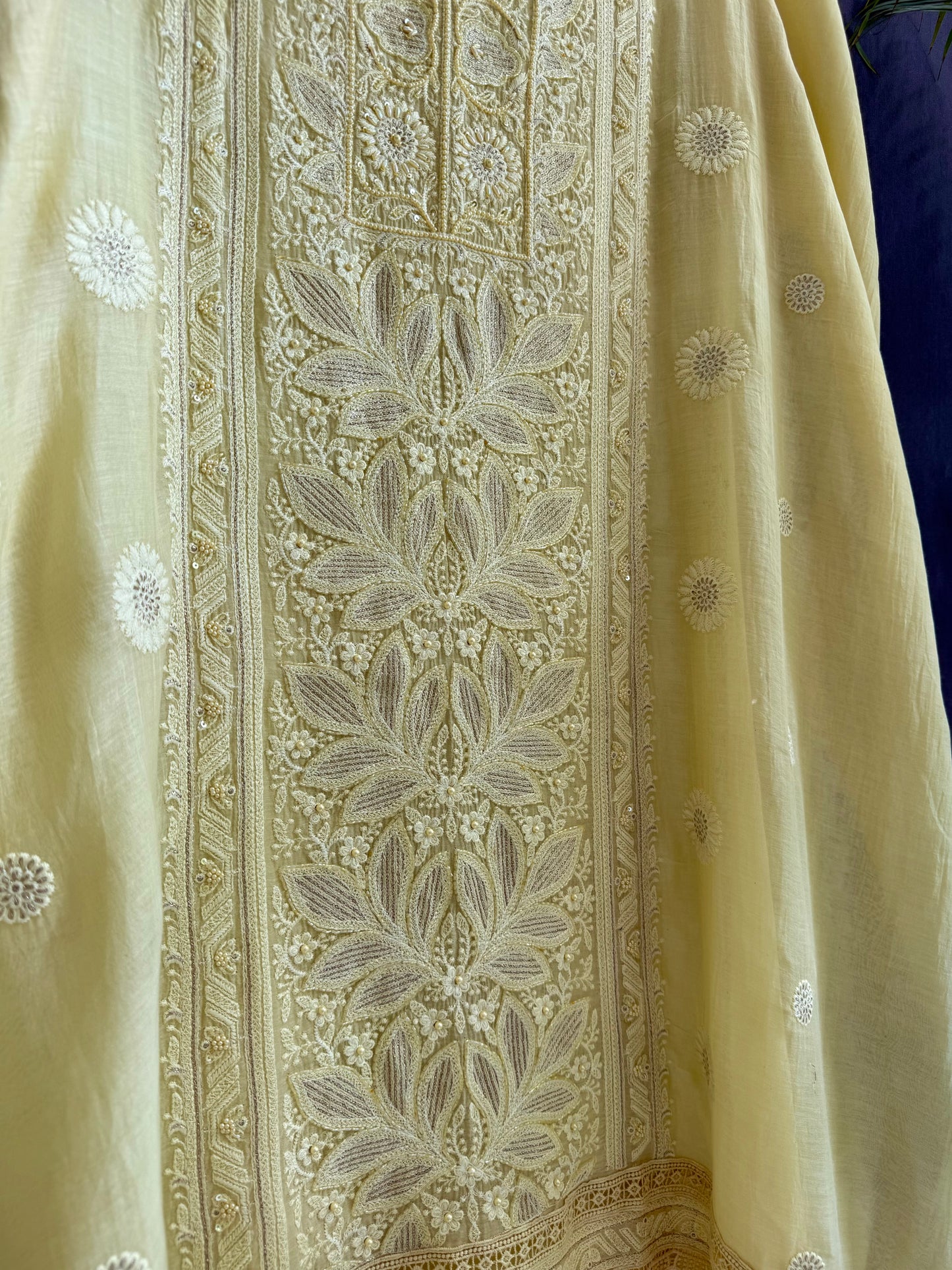 Luxurious Mul chanderi lucknowi handwork suit