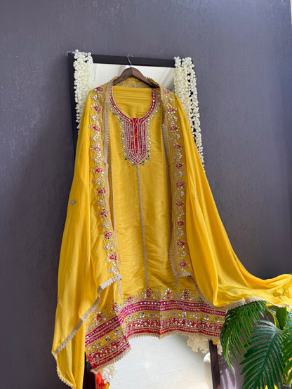 Luxurious Gotapatti Pure Tissue silk suit