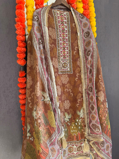 Luxurious soft Crush Tissue silk suit