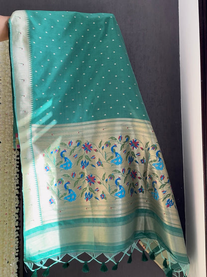 Tussar paithani saree