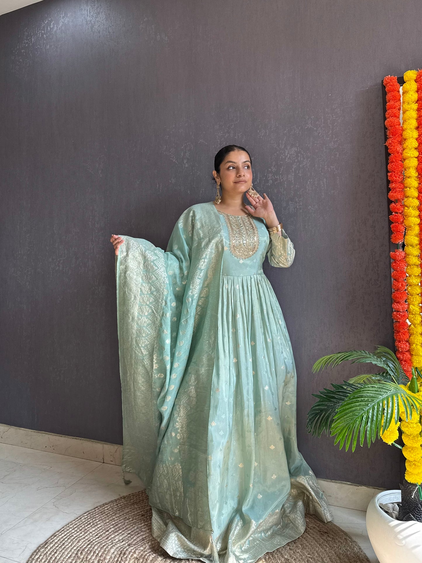 Benarsi Handwork Anarkali suit