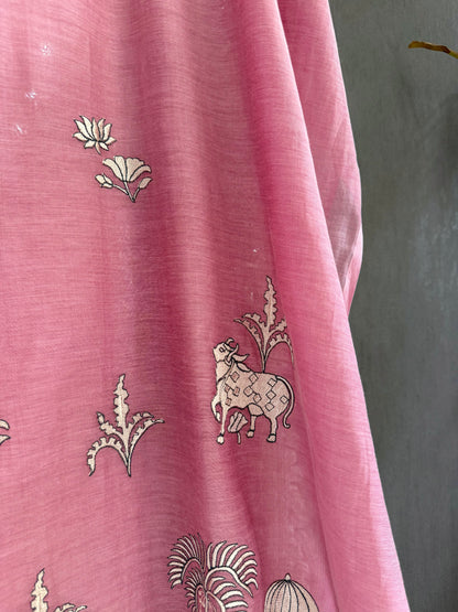 Luxurious Mul chanderi pichwai suit