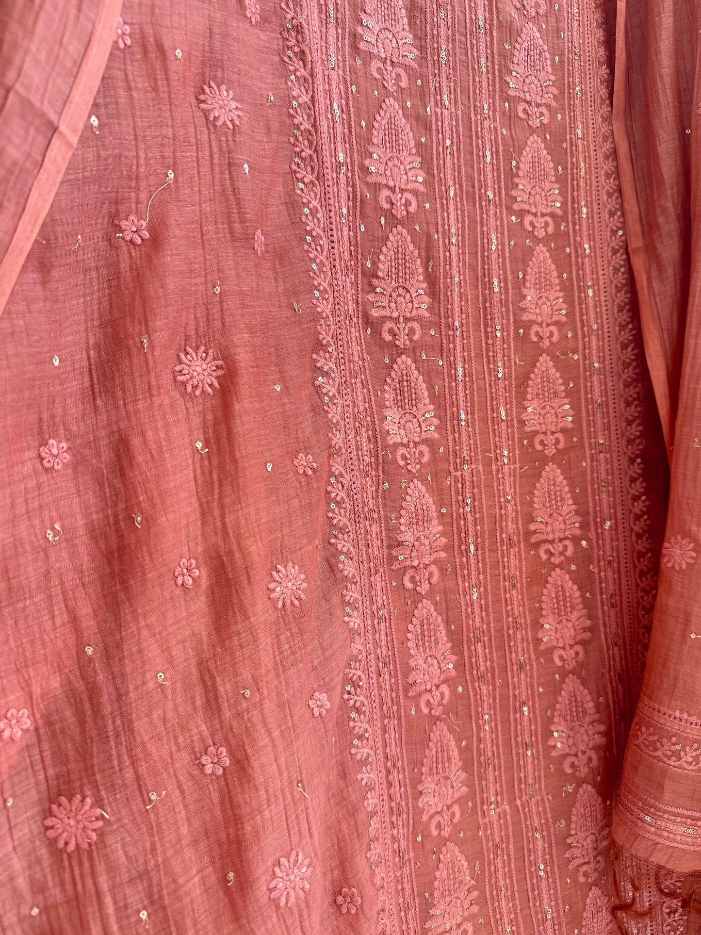 Luxurious Mul chanderi lucknowi handwork suit