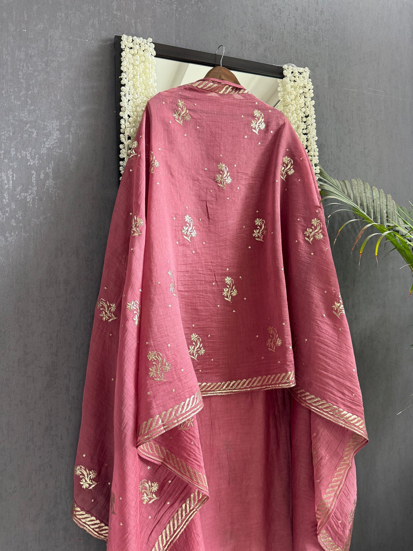 Luxurious Mul chanderi pitta work suit