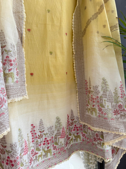 Cotton jamdani deers pinteresty suit