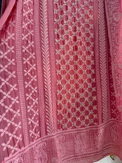 Lucknowi crystal handwork suit