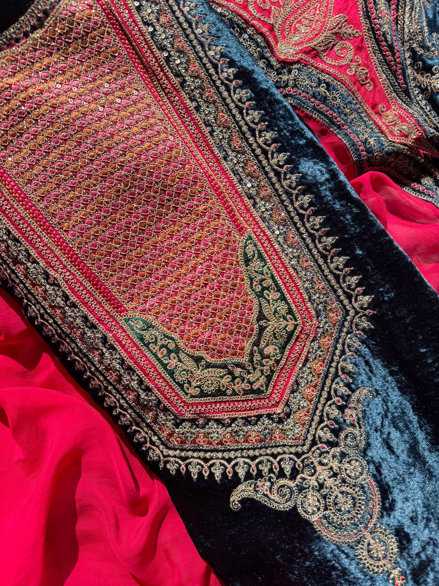 Velvet Marori Aari work suit