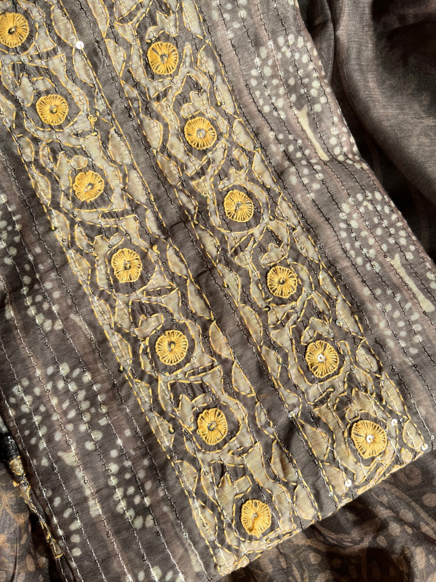 Maheshwari Kantha work Unstitched suit