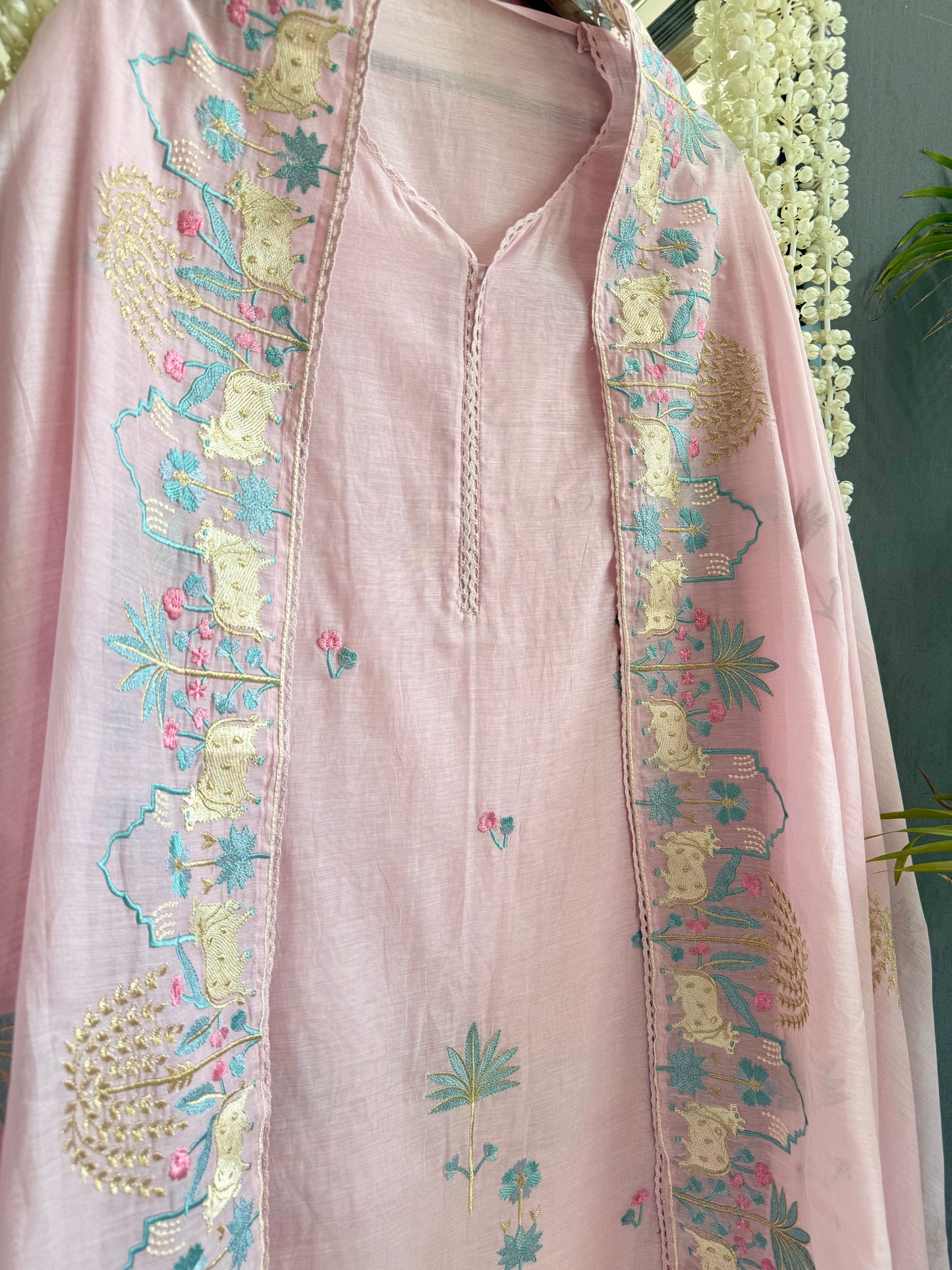 Luxurious Mul chanderi pichwai suit
