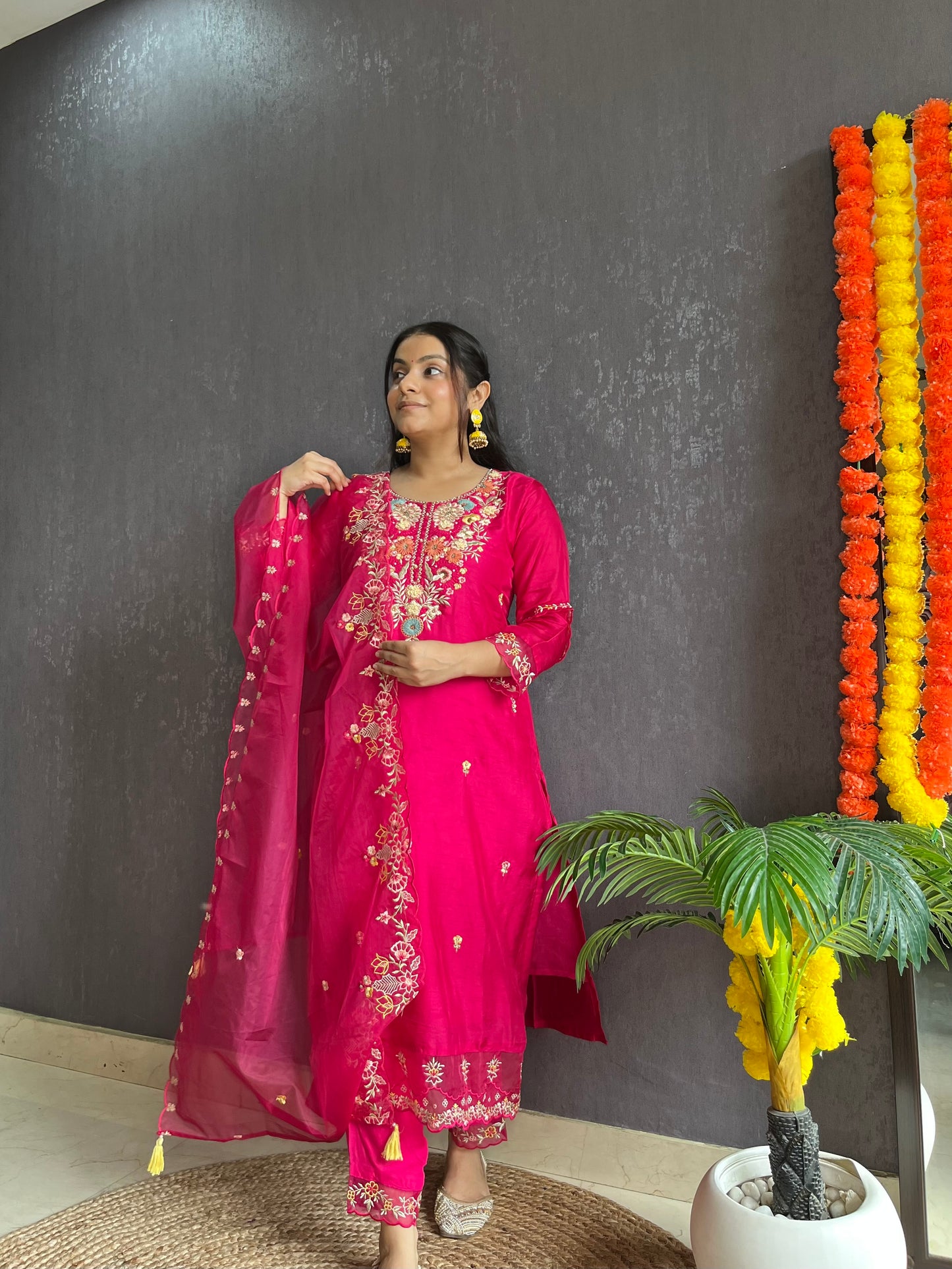 French knot silk Handwork suit set