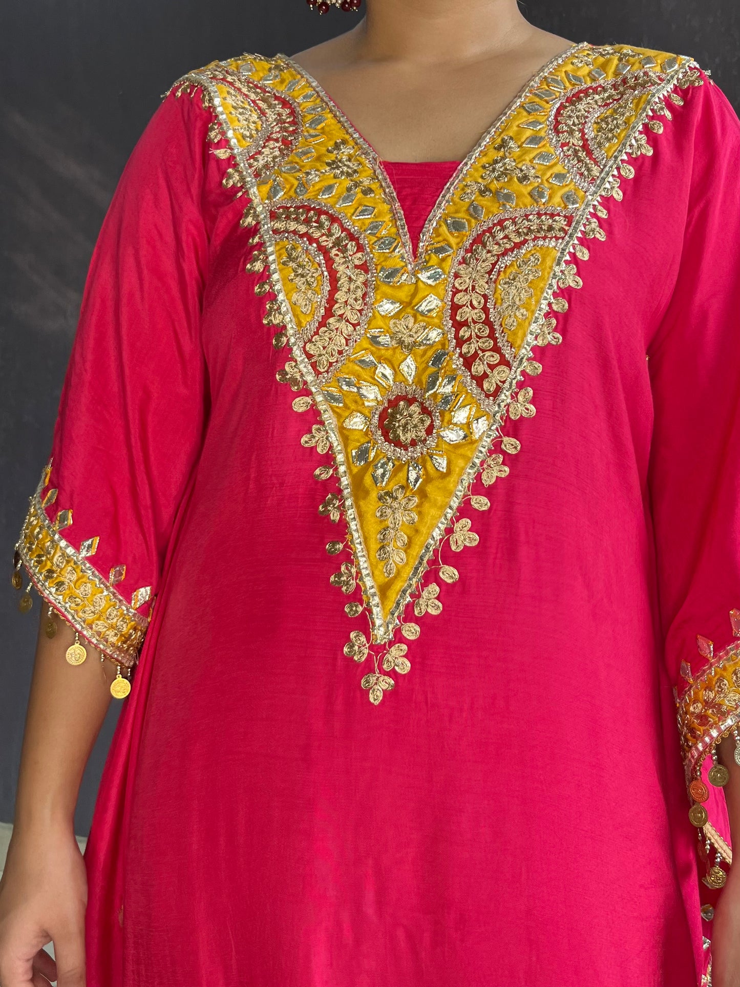 Gotapatti aari work kaftan set