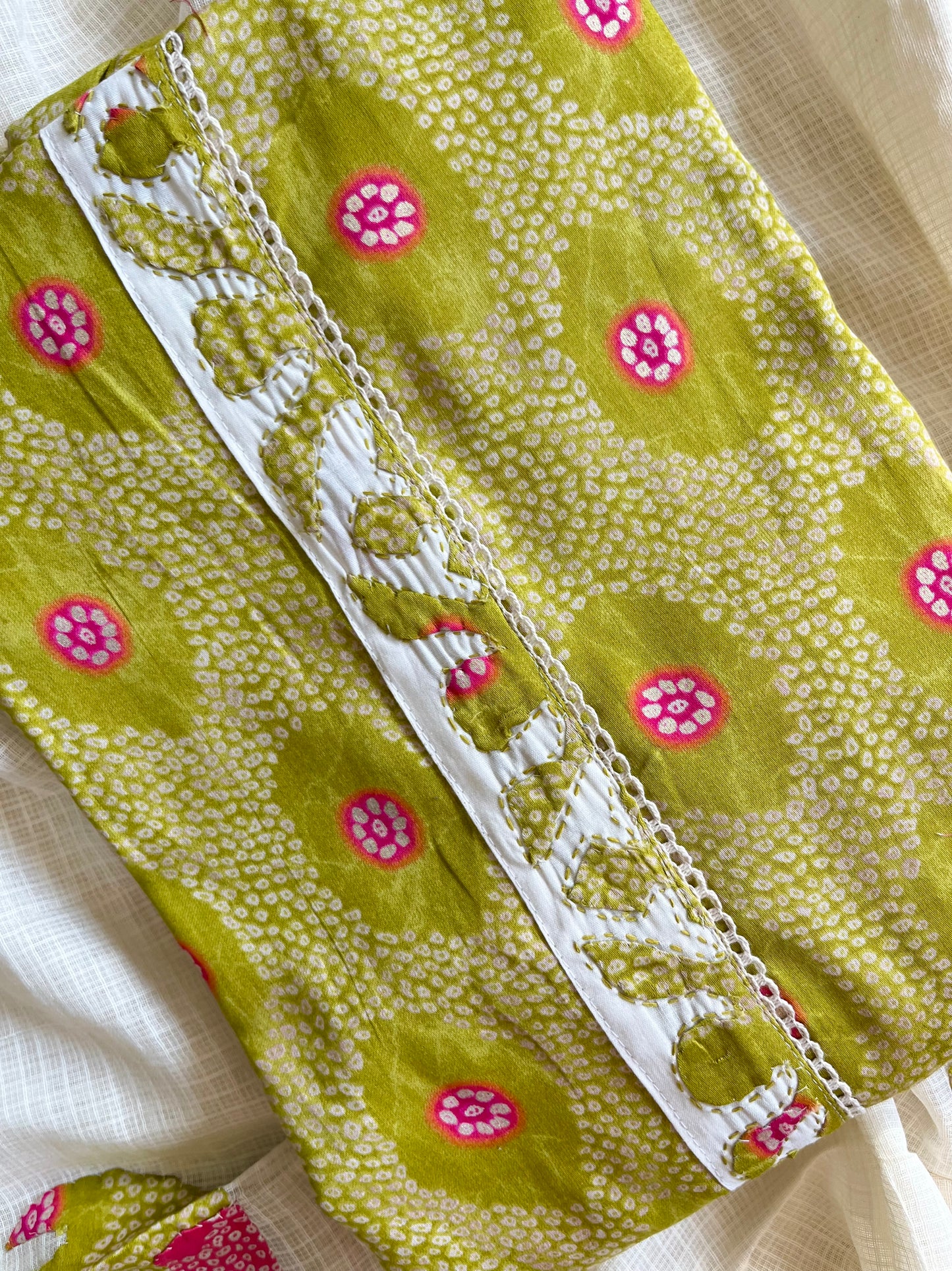 Bandhani Appliqué unstitched suits