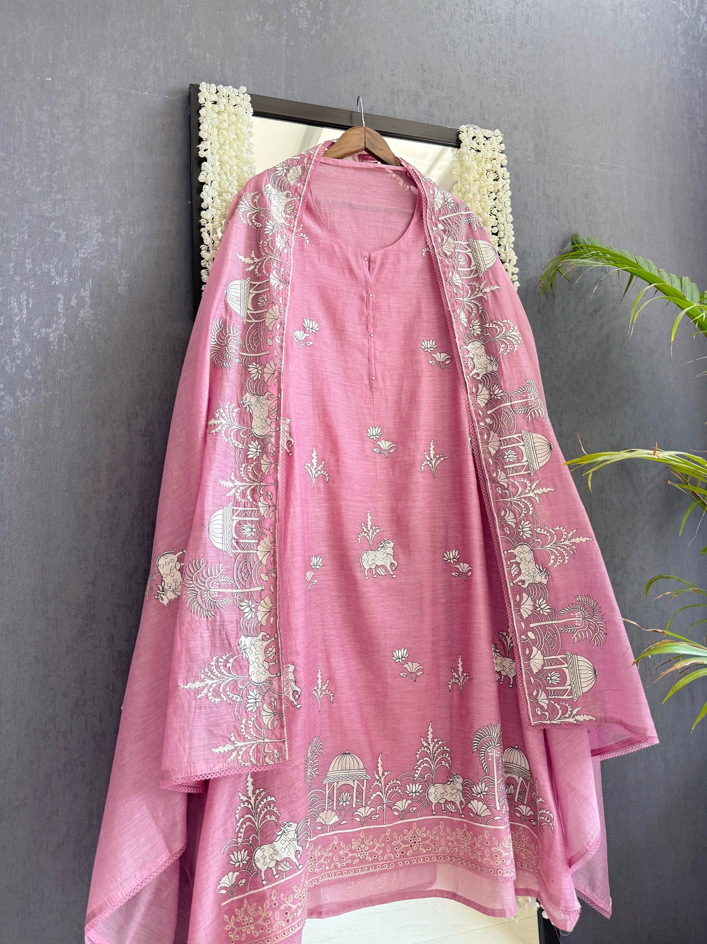 Luxurious Mul chanderi pichwai suit
