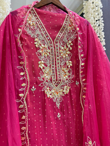 Premium Gotapatti Benarsi Tissue silk suit