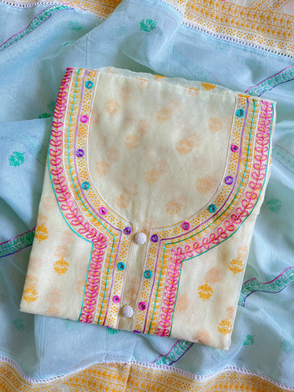 Kota doria aari work suits