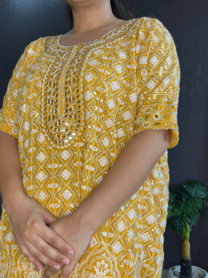 Lucknowi handwork festive Coord set