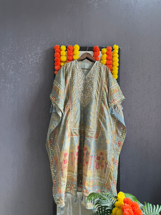 Gotapatti Tissue silk kaftan set