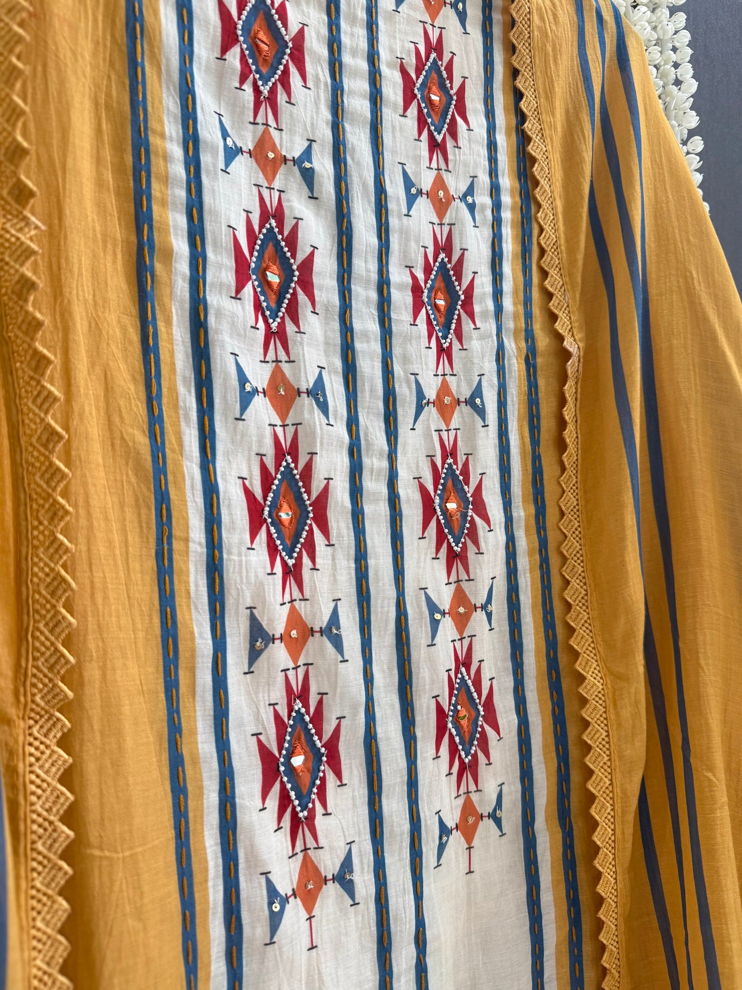Mulmul cotton ikkat suit