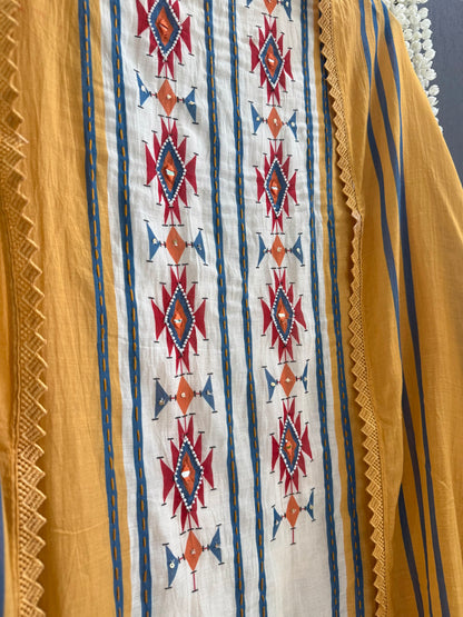 Mulmul cotton ikkat suit