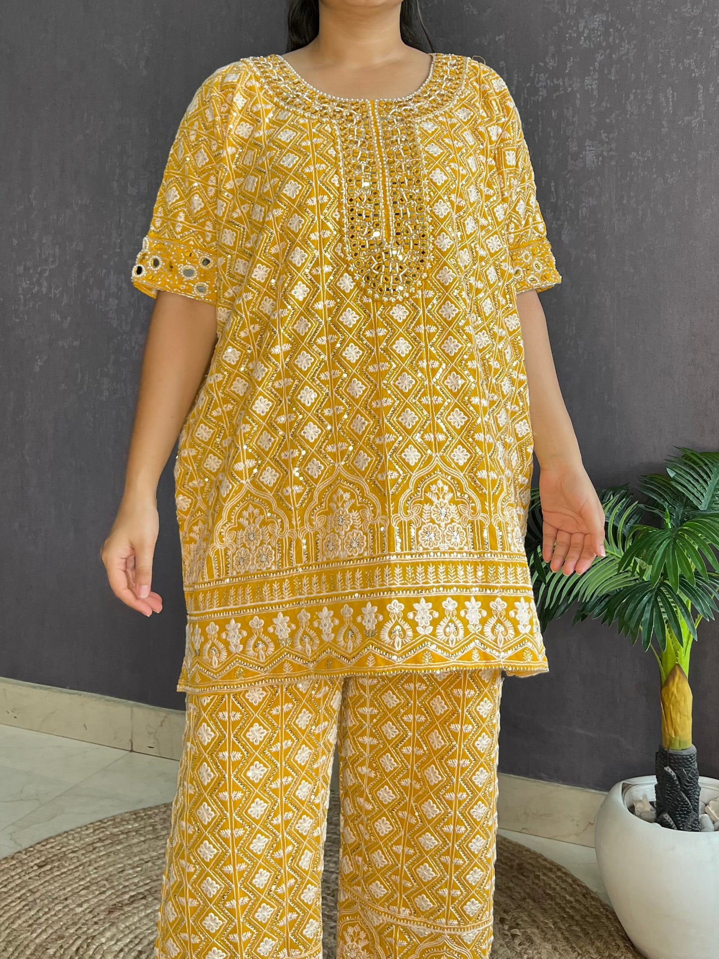 Lucknowi handwork festive Coord set