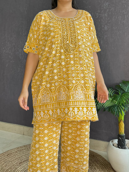 Lucknowi handwork festive Coord set