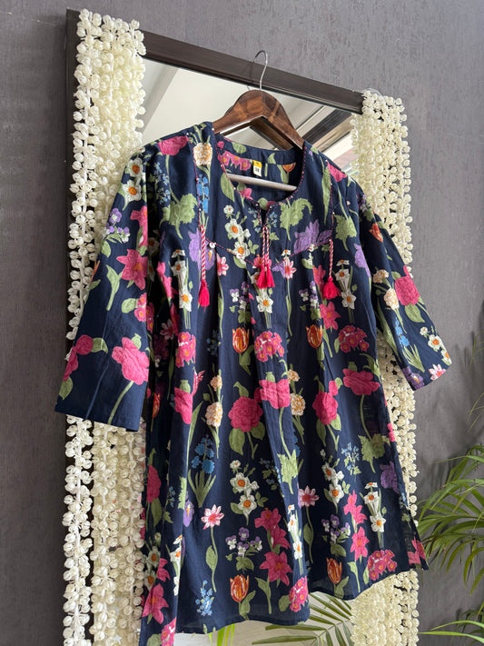 Floral Printed peplum short kurtas