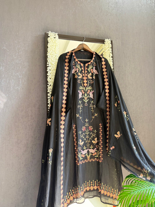 Luxurious Mul chanderi butterfly suit