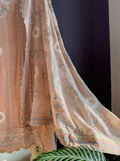 Lucknowi chikankari handwork suit