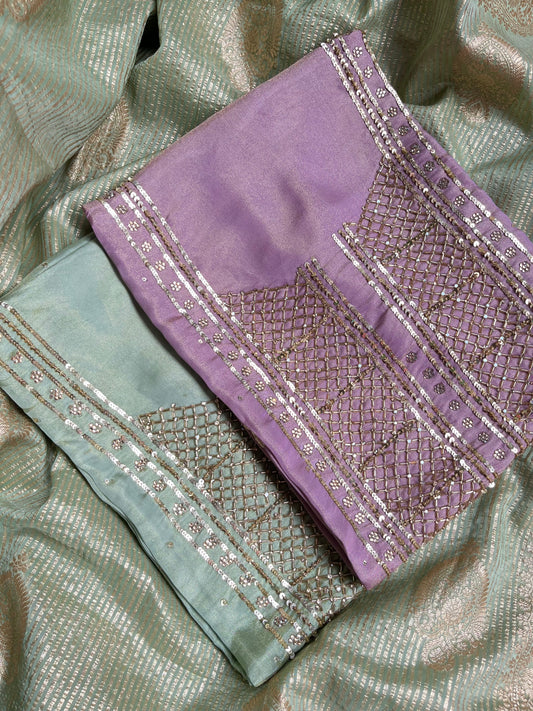 Tissue silk benarsi handwork suit