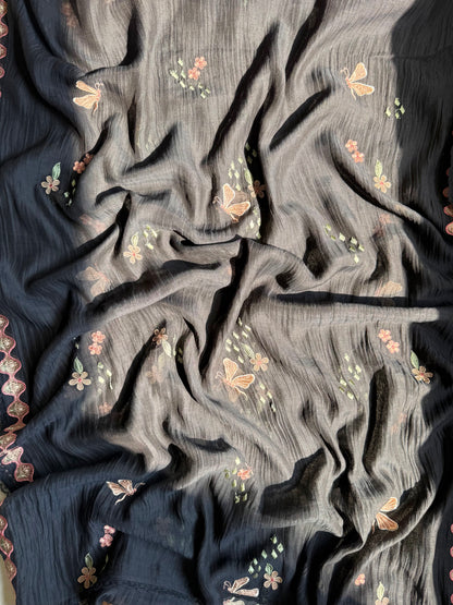 Luxurious Mul chanderi butterfly suit