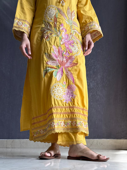 Mul cotton designer floral suit