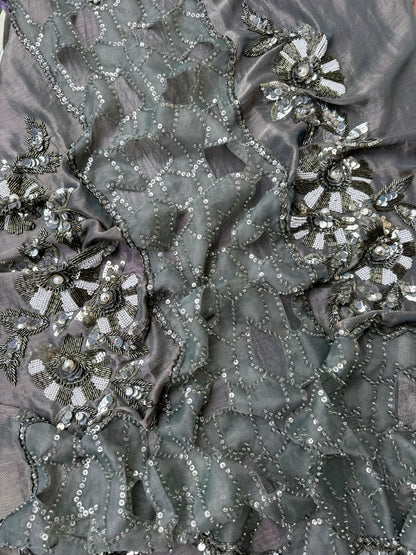 Luxurious cutwork Tissue silk suit