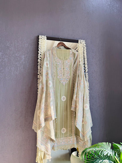 Lucknowi chikankari handwork suit