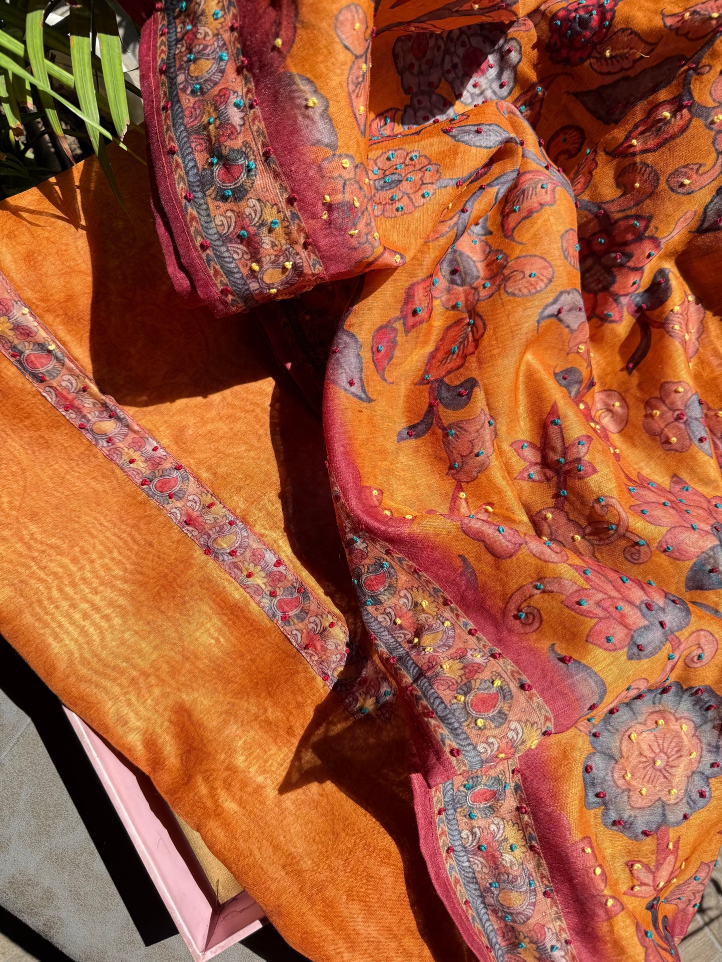 Maheshwari french knot lotus suit