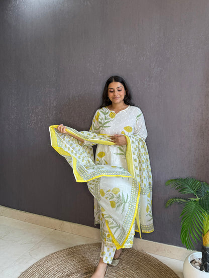 Pure cotton blockprinted kurta set