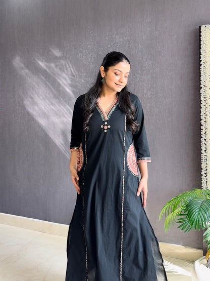 Pure cotton ajrakh A line suit set