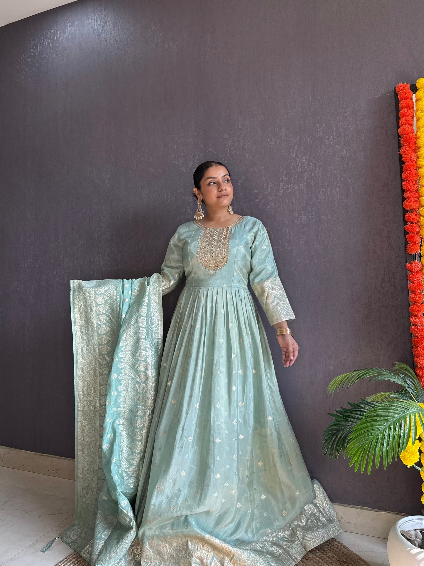 Benarsi Handwork Anarkali suit