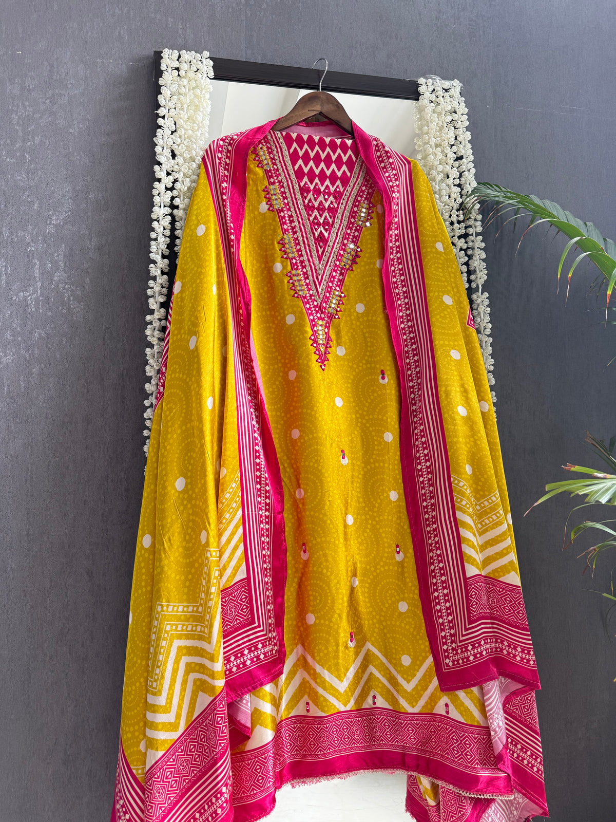 Modal silk mirror work suits