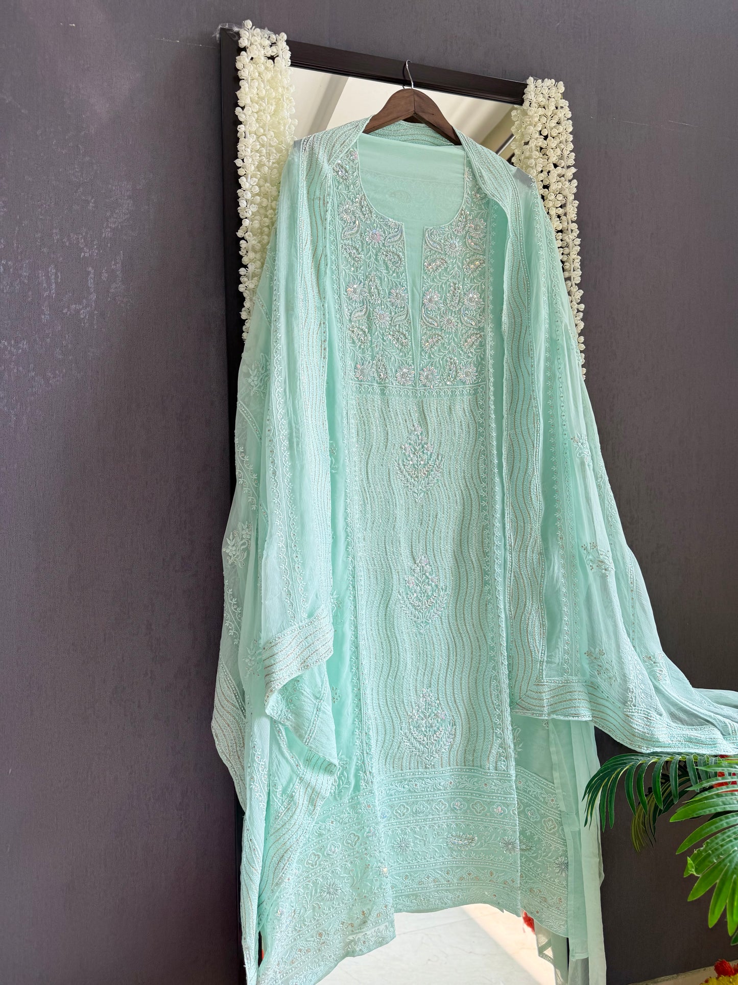Lucknowi chikankari handwork suit