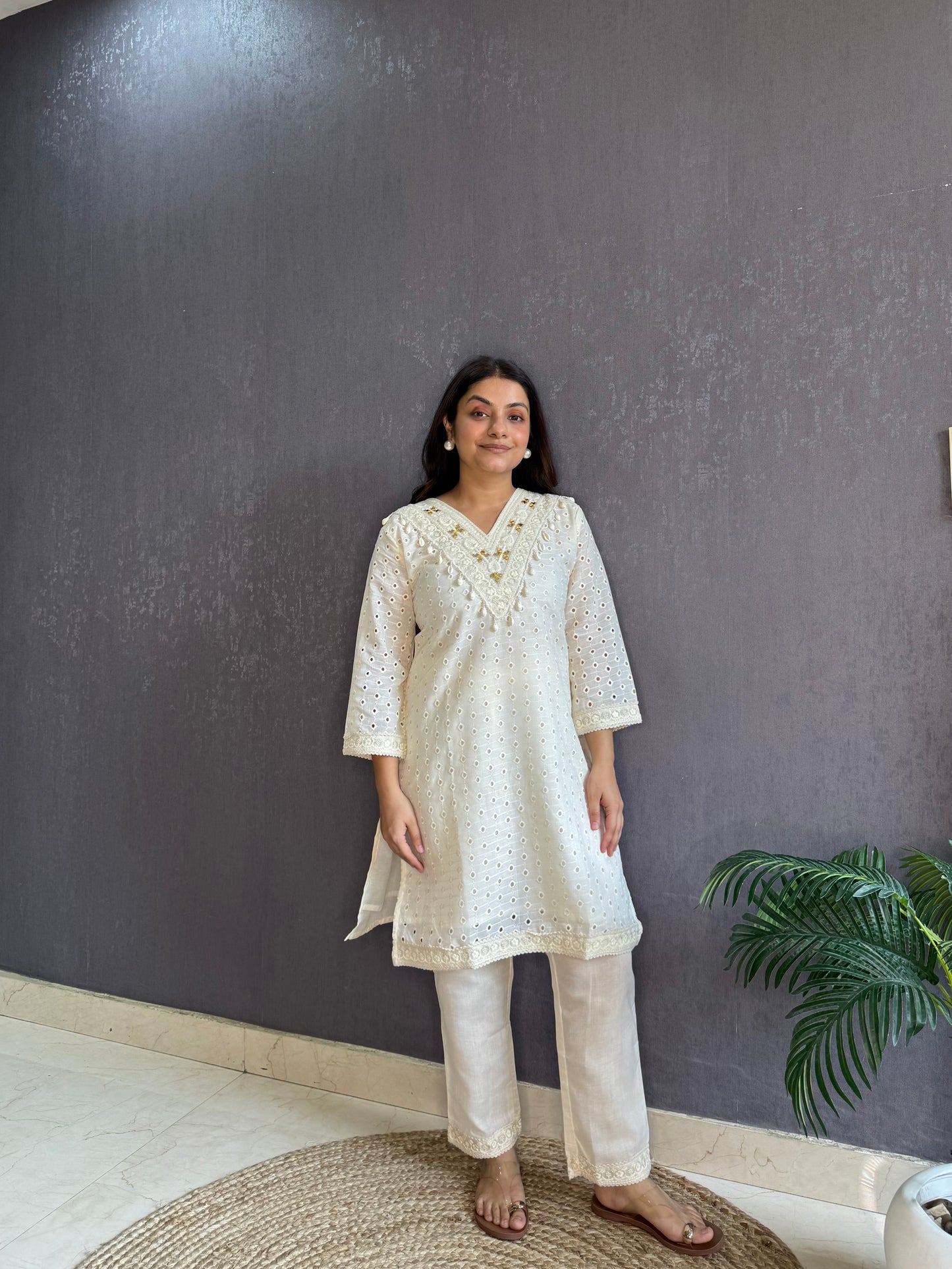 Schiffili mirror cotton Coord set