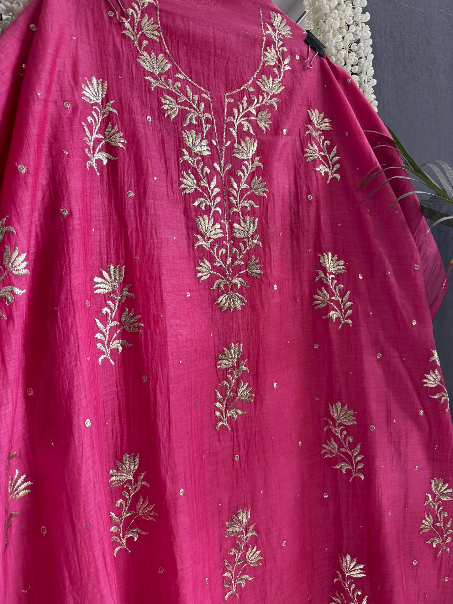 Luxurious Mul chanderi pitta work suit