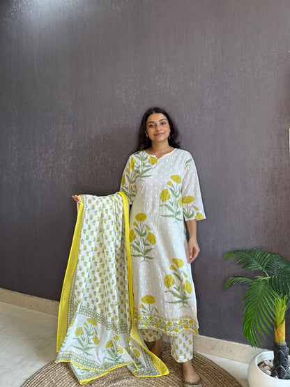 Pure cotton blockprinted kurta set