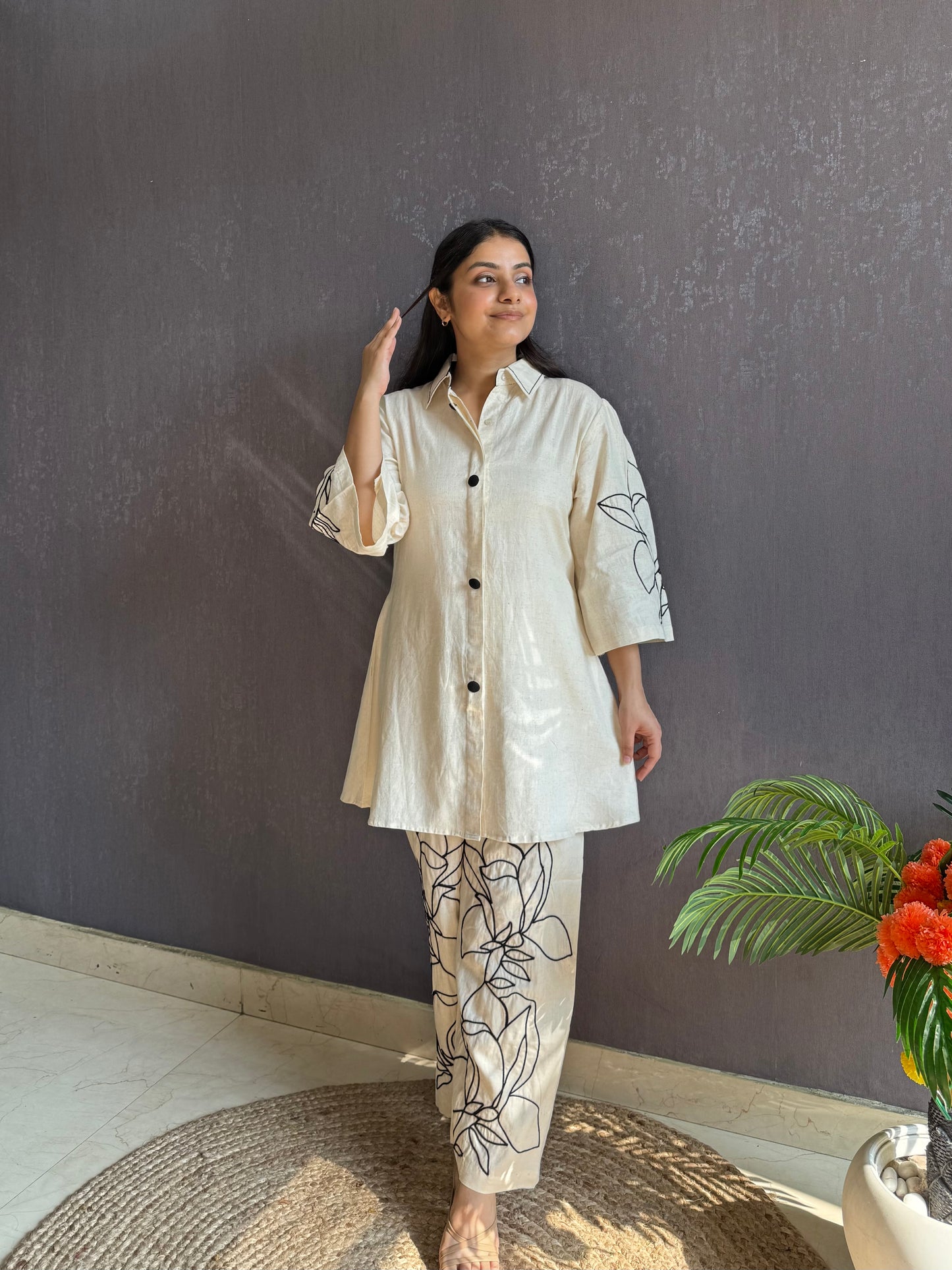 Embroidered cotton Coord set
