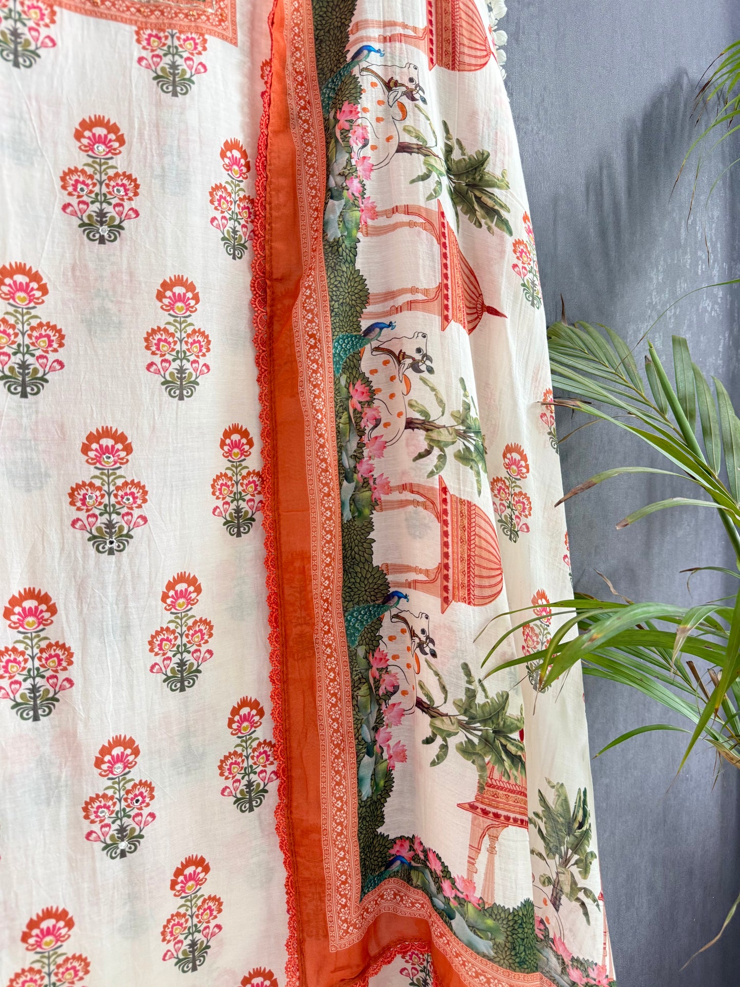 Mulmul cotton divine pichwai suit