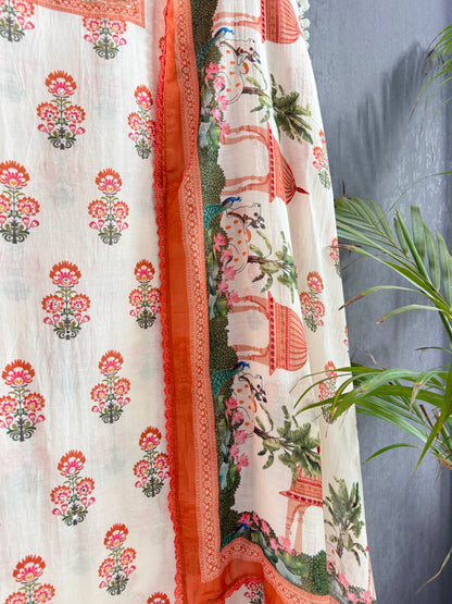 Mulmul cotton divine pichwai suit