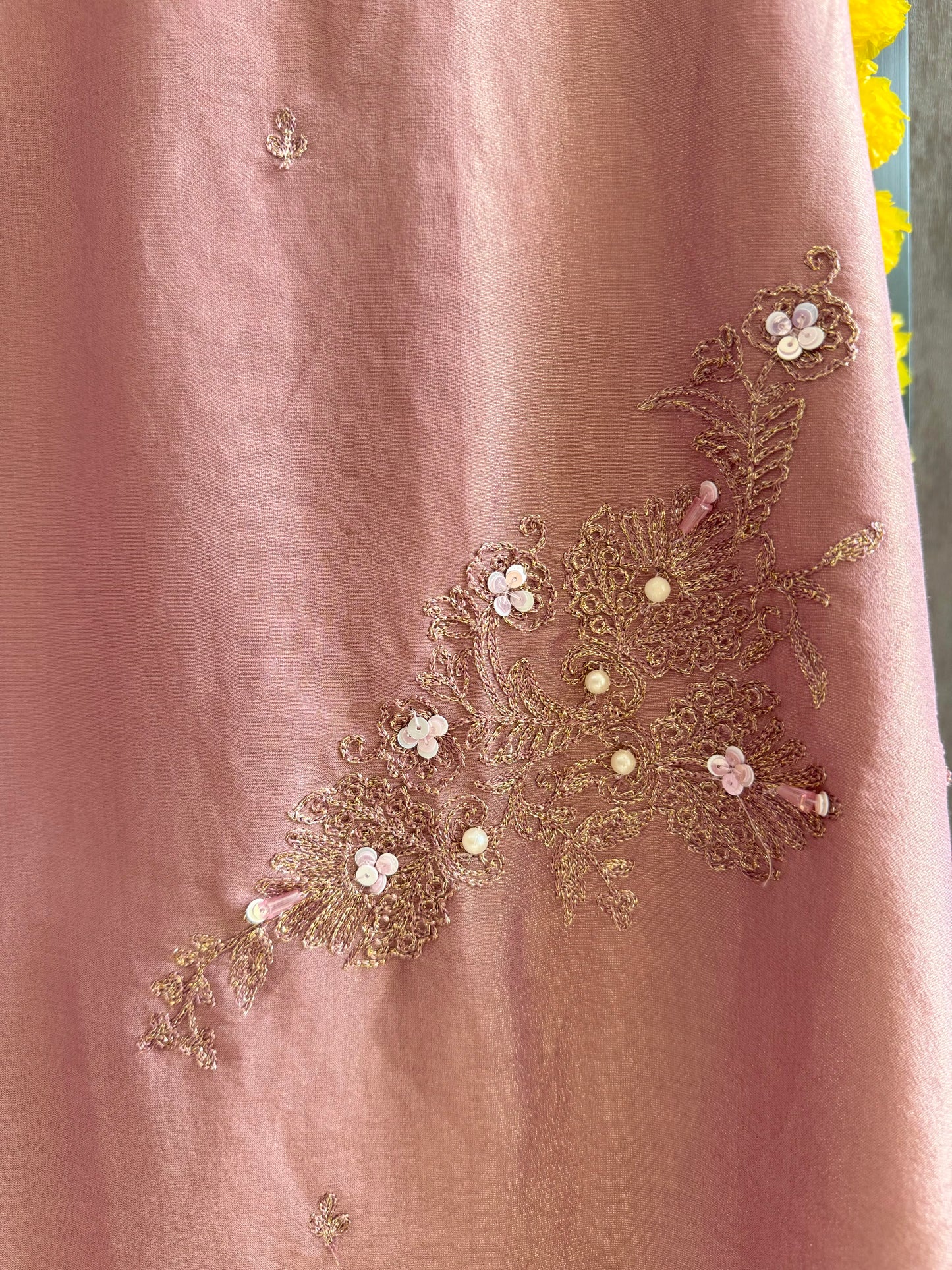 Premium tissue silk hand embroidered suit