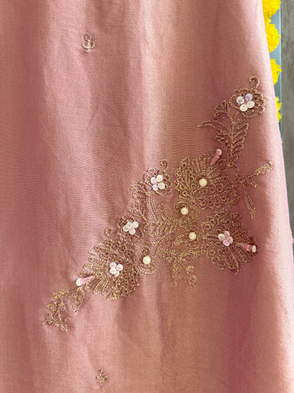 Premium tissue silk hand embroidered suit