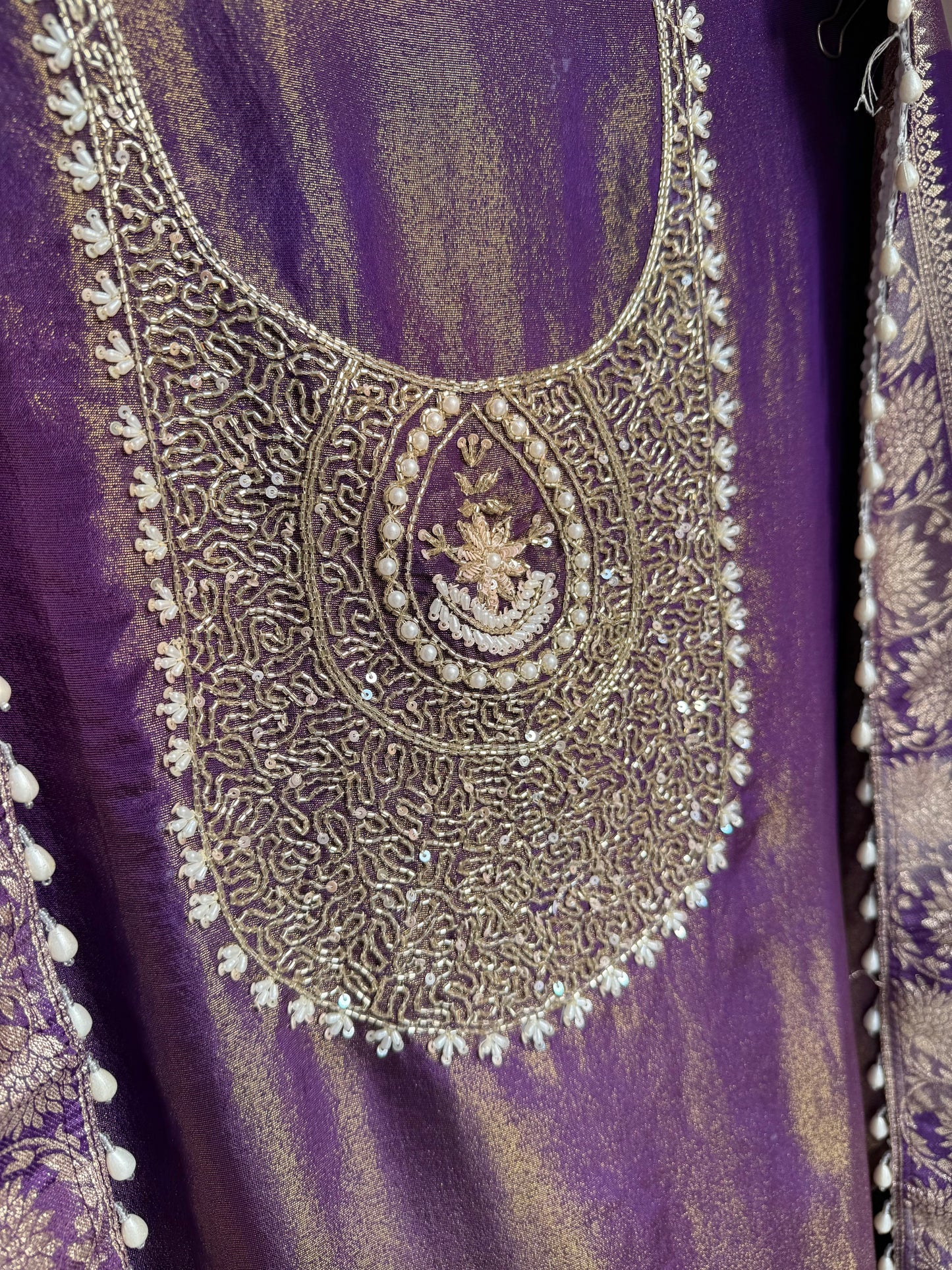 Tissue silk benarsi handwork suit